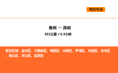 泉州到深圳盐田区物流车队：泉州到深圳盐田区专线车队